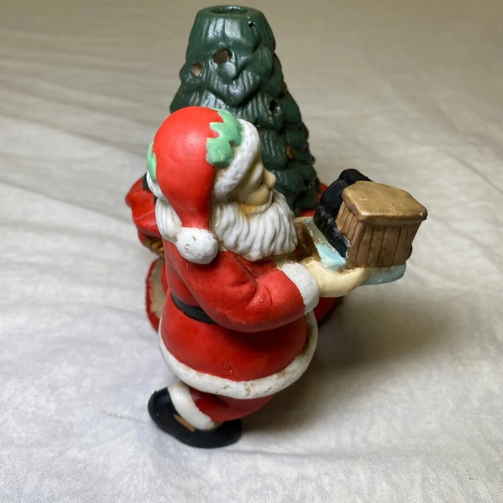 PartyLite P0554 Santa With Toys Christmas Tree Teddy Bear Tealight Holder